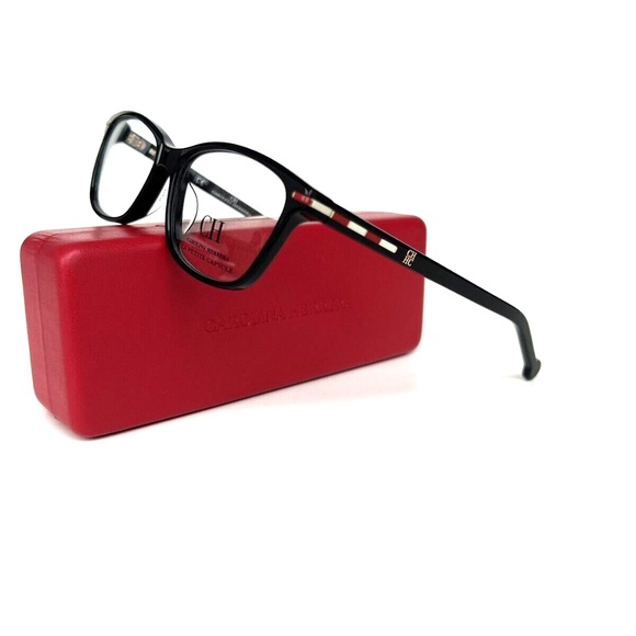 New CAROLINA HERRERA Frames Black Acetate Eyeglasses VHE848k 700 51-15-135